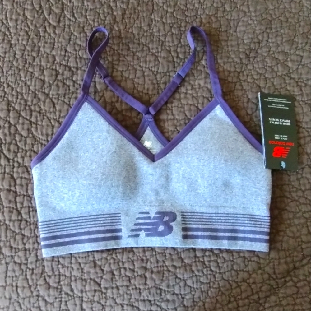 Women's New Balance Purple Medium Impact Sports Bra, Small - NWTs